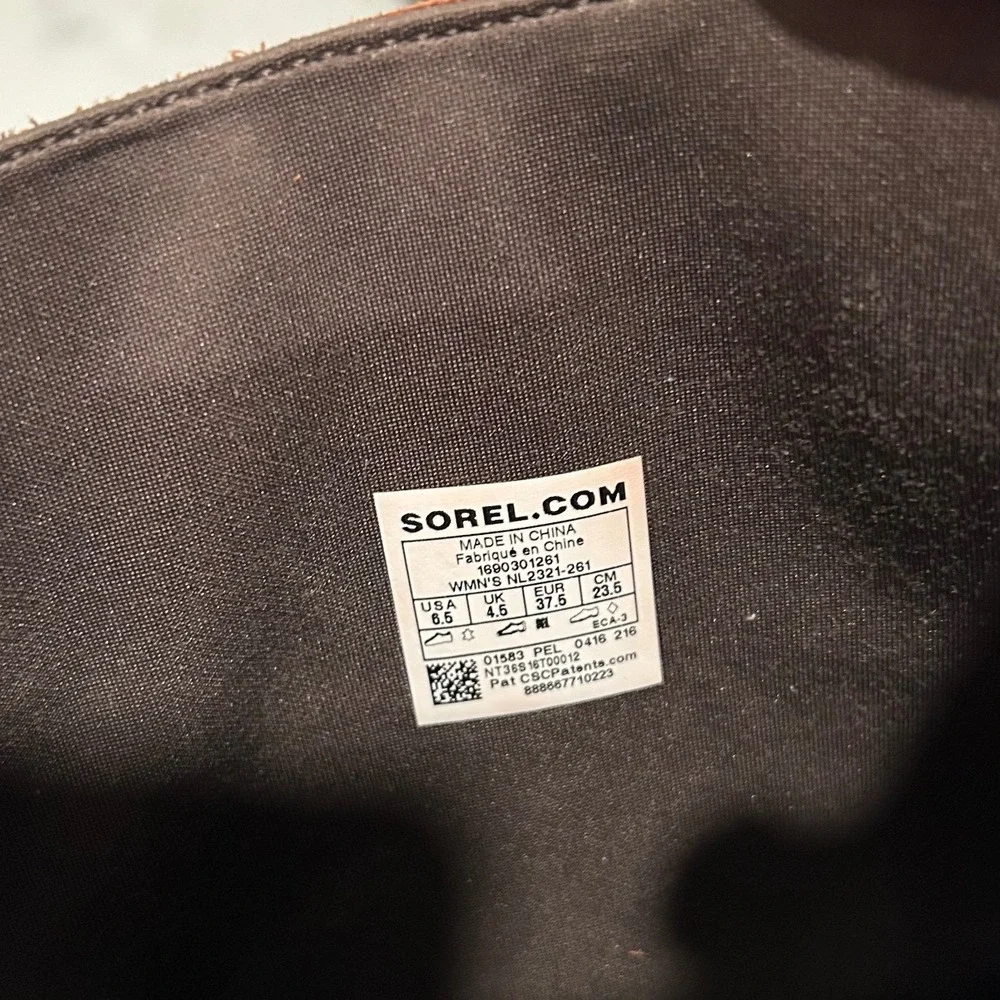 Sorel Slimpack Women 6.5‎ Brown Leather Tall Riding Duck Boots NL2321-261